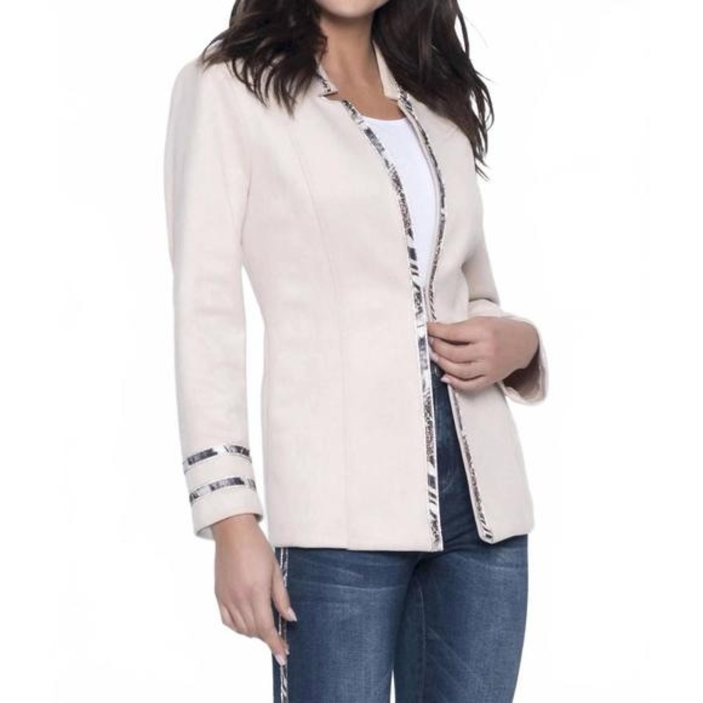 Frank Lyman Designer Collection Faux Suede Jacket Women’s size 10 VEUC